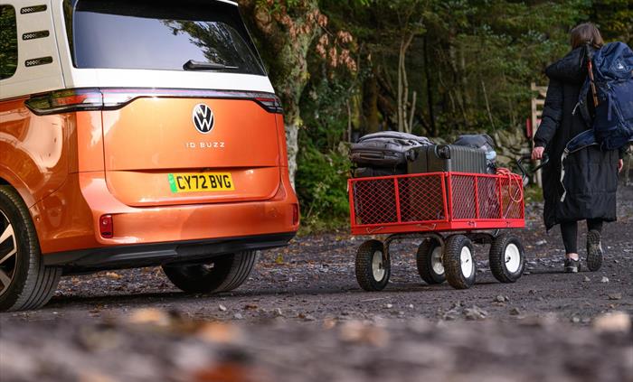 Walk from the carpark with your luggage trolley